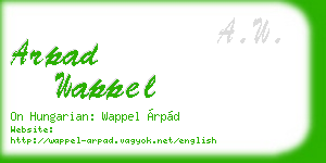 arpad wappel business card